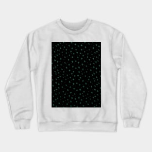 Snowflakes and dots - green and black Crewneck Sweatshirt